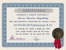 Certificado AutoCAD 14